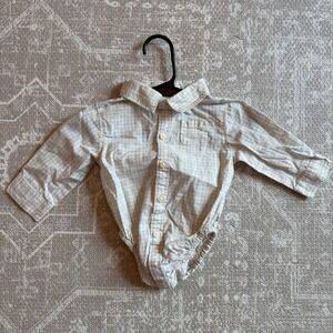 Janie and Jack Baby Boys Plaid‎ Long Sleeve Button Bodysuit - 0 to 3 Months